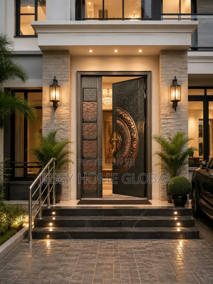 4ft by 7ft Cast Copper Door Moon 05