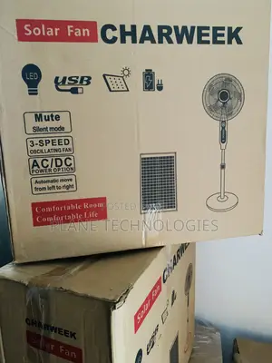 Solar Rechargeable Standing Fan With LED USB – CHARWEEK