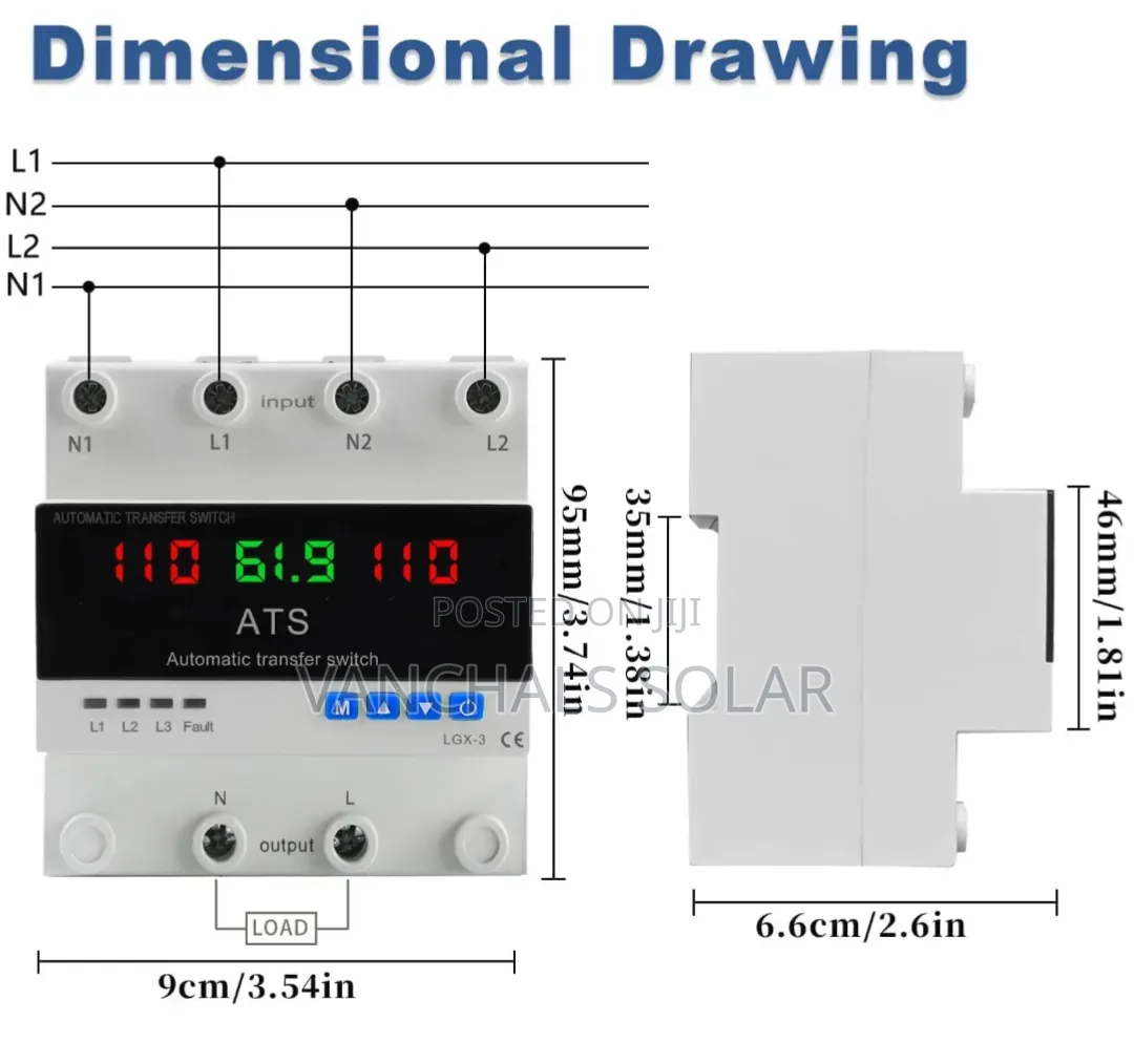 Automatic Transfer Switch Ats Dual Source Changeover 63a