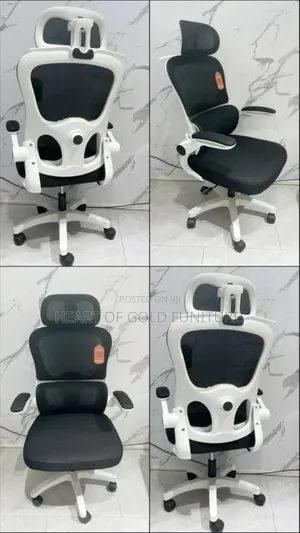 Ergonomic Swivel Office Chair-White Black
