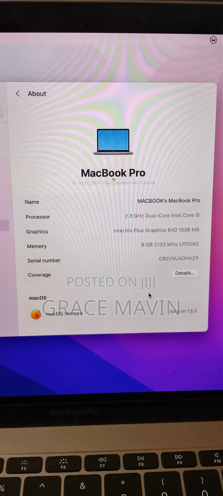 Laptop Apple MacBook 2017 8GB Intel Core i5 SSD 250GB