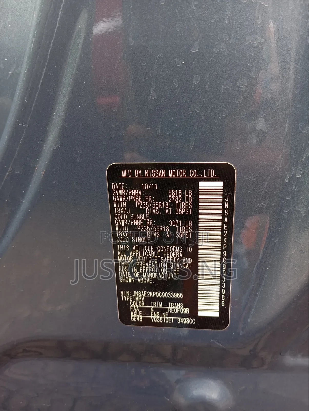 Nissan Quest 2012 Gray