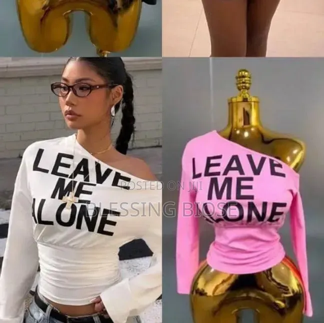 Trendy Off-Shoulder “Leave Me Alone” Top