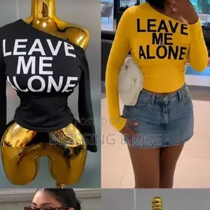 Trendy Off-Shoulder “Leave Me Alone” Top