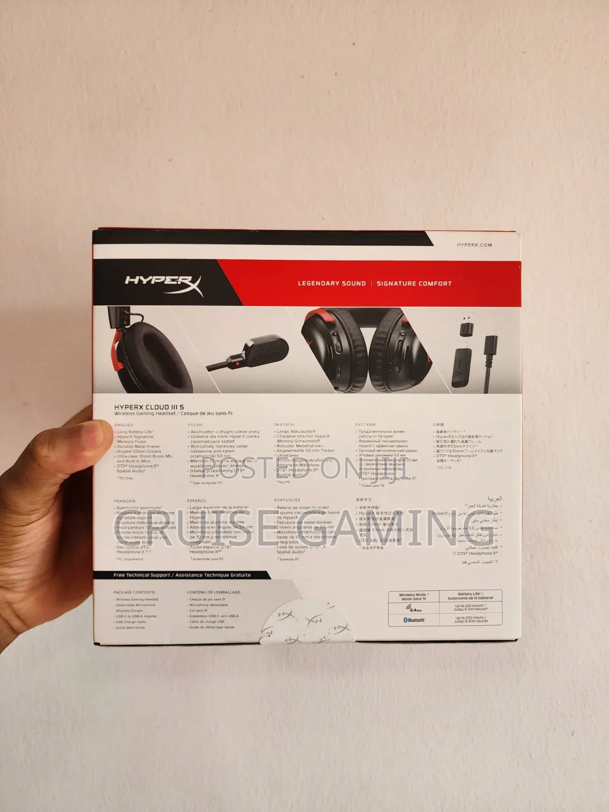 Hyperx Cloud 3 S Wireless Gaming Headset DtsX Headphone Bluetooth