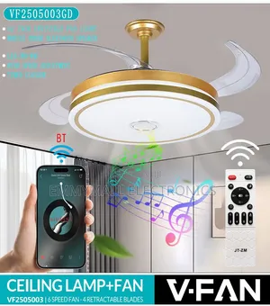 Chandelier Lamp With Fan and Music Bluetooth and Remote