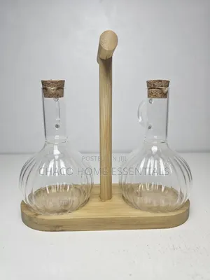 2in1 Oil Bottle With Wooden Stand