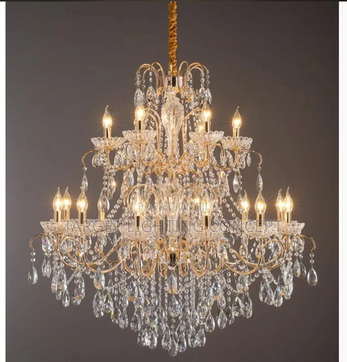 Modern Hanging Light Candle Style Crystal Chandelier