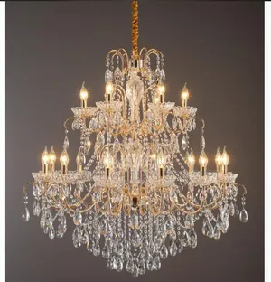 Modern Hanging Light Candle Style Crystal Chandelier