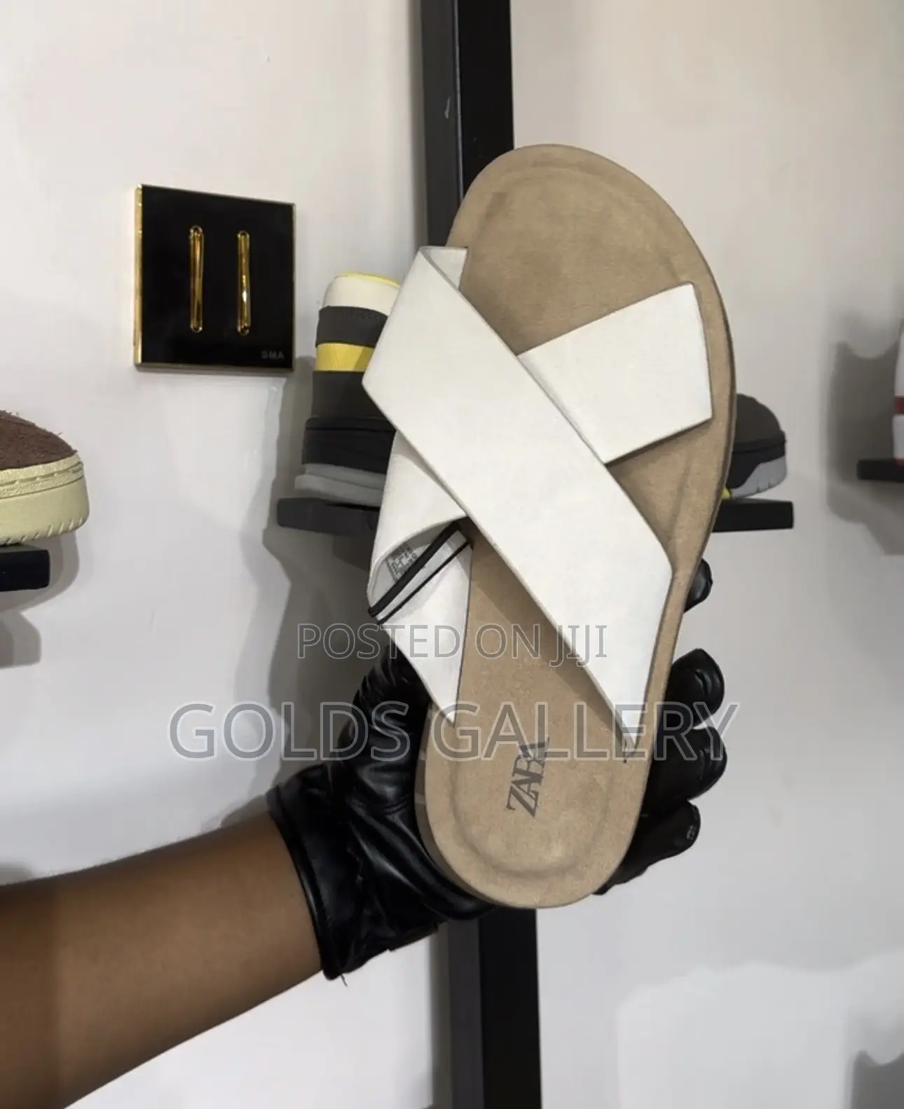 Suede Strap Sandals - White (USA)