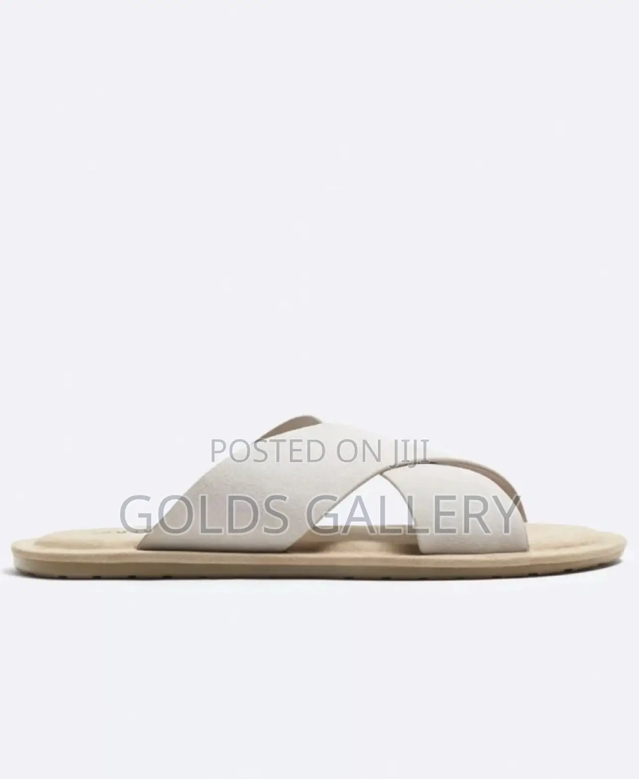 Suede Strap Sandals - White (USA)