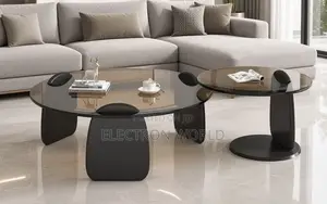 2-in-1 Round Glass Top Centre Table .
