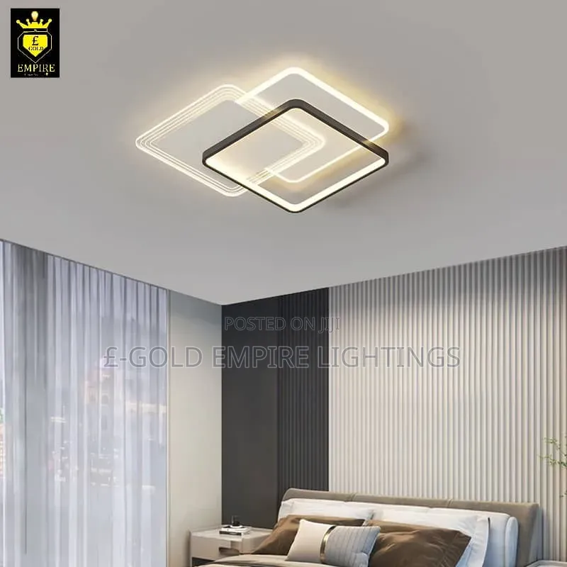Modern LED Square Ceiling Light – Luxury Double Frame Chandelier
