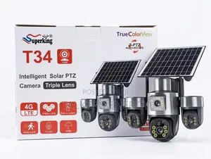 Superking T34 Solar PTZ Triple Lens Security Camera (4G LTE / V380)
