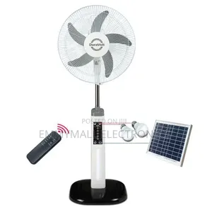 16inches Solar Rechargeable Fan With Panel, Bulb and Remote