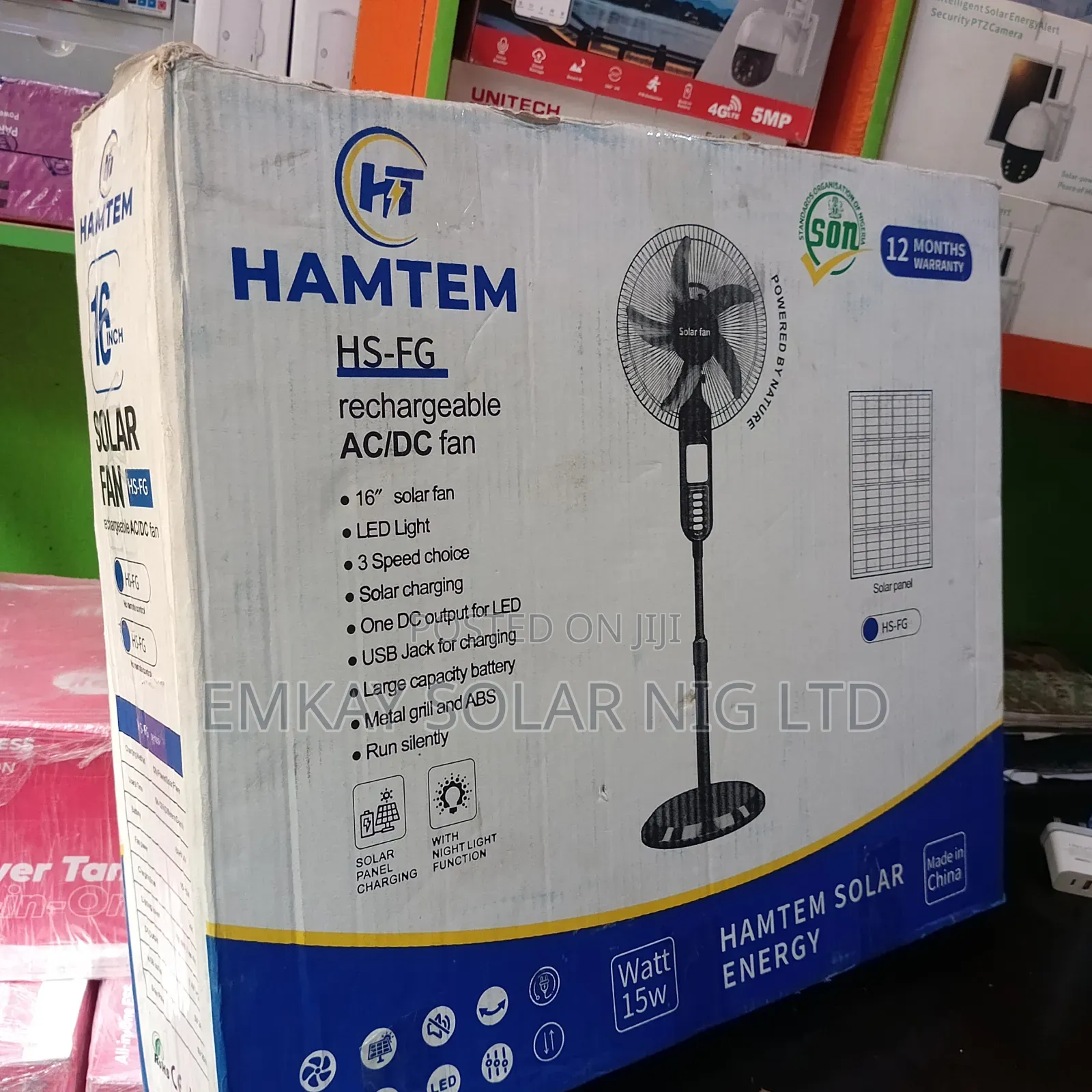 HAMTEM Solar Standing Fan