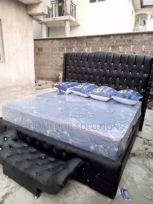 Brand New 6by6 Bedframe With Mattress and Ottoman