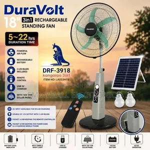 18inches Energy Saver Rechargeable Fan With Panel and Bulb