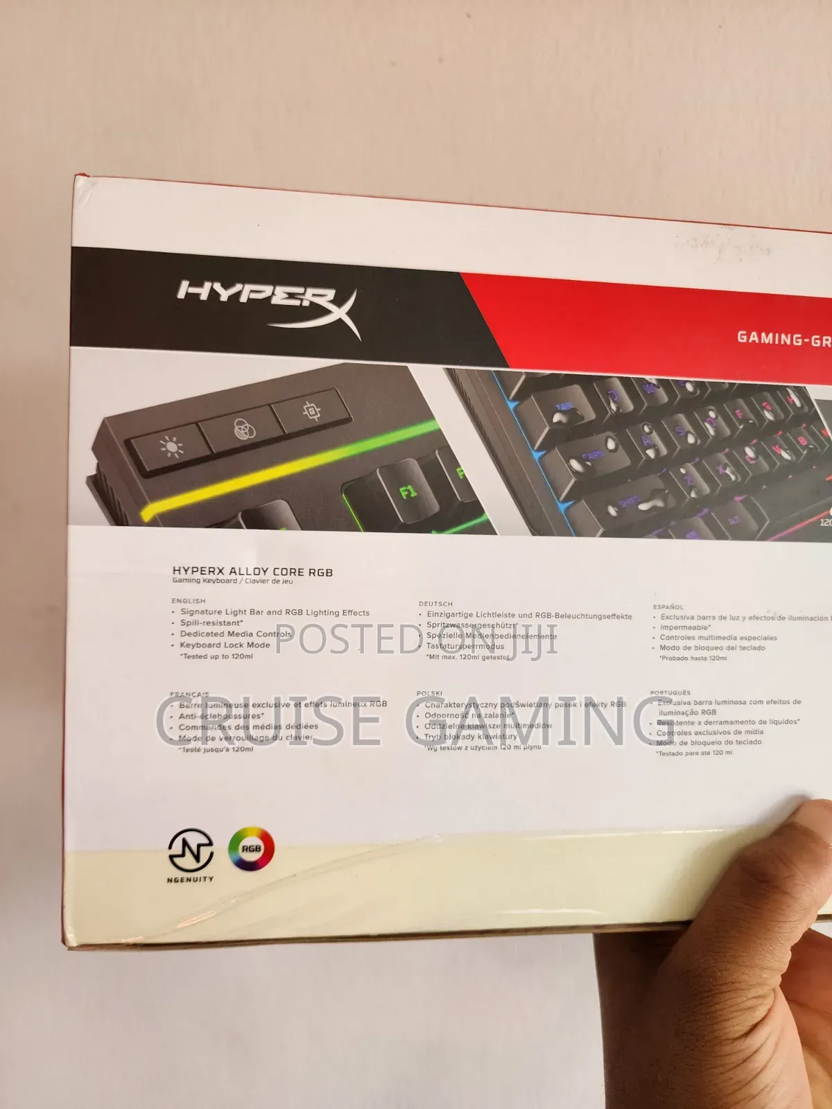 HyperX Alloy Core RGB Wired Gaming Keyboard for Computer PC Xbox PS