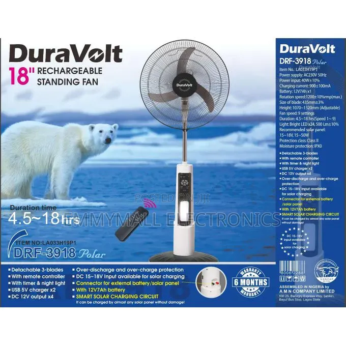 18inches Rechargeable Fan With Remote