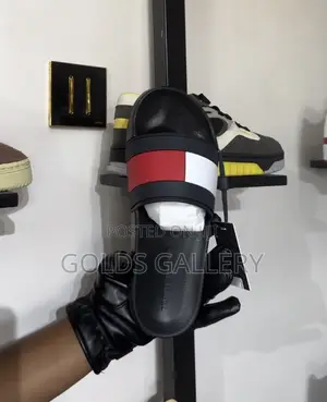 Tommy Hilfiger Rubber Flog Sliders in Black (USA)