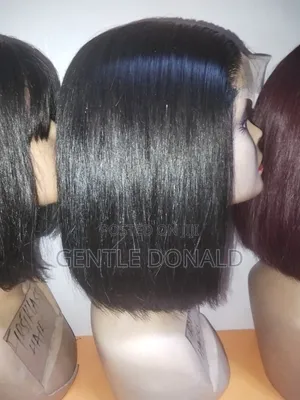 5x5 Closure Human Hair Bone Straight Wig 10" Inches