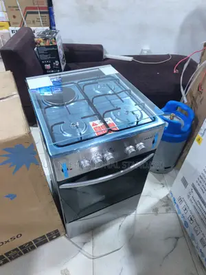 Maxi 50x50 Inox Stove With 3 Gas Burners and 1 Electric Hotplate