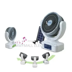 7inches Solar Fan With Music and Light Bulb and Panel