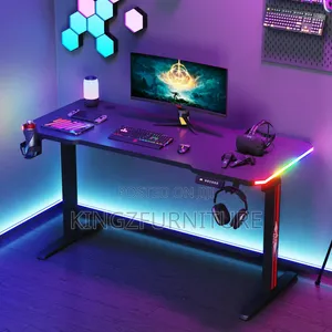Double Sided RGB Light Electric Adjustable Desk 1.2 Meter