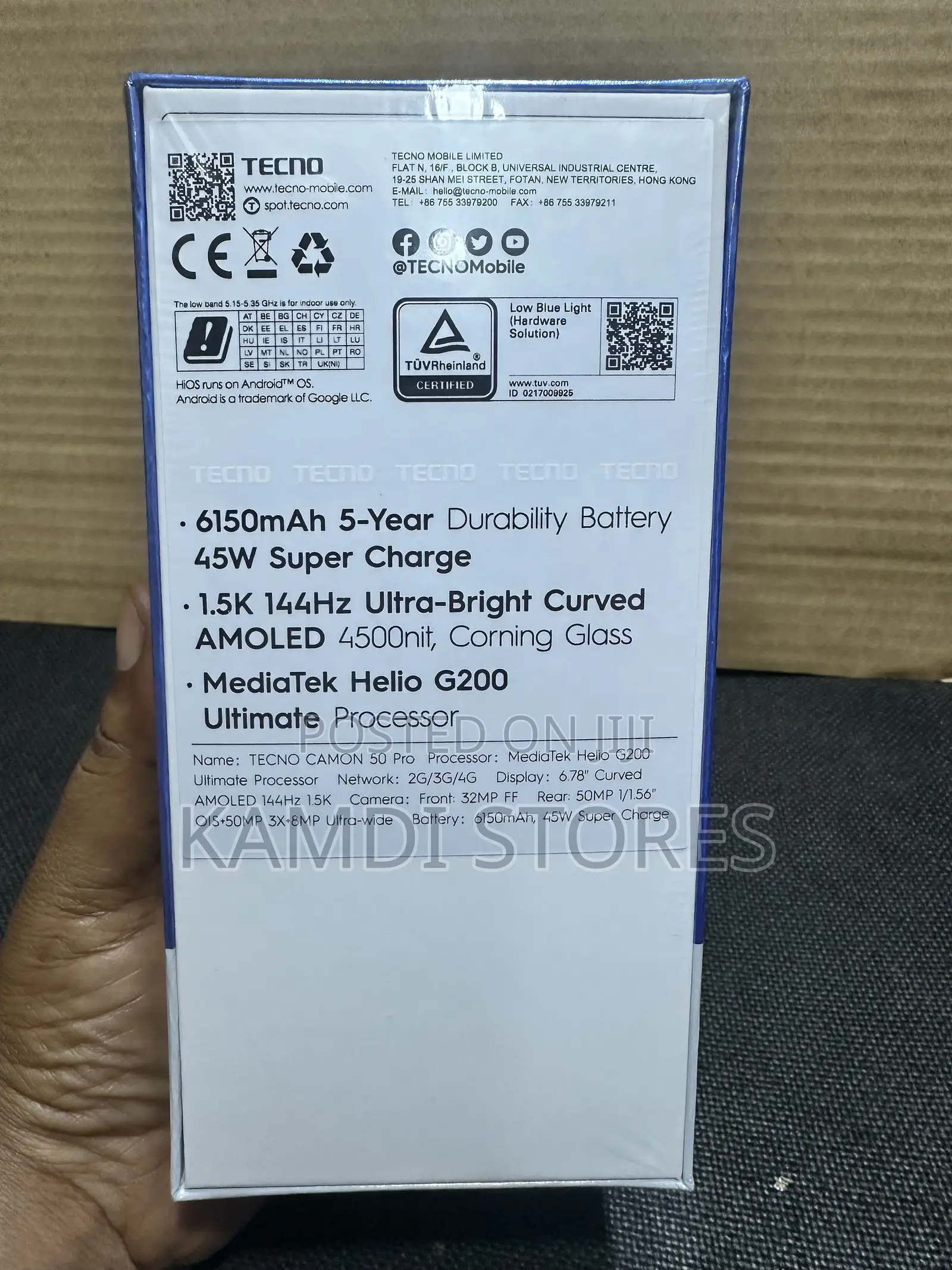 New Tecno Camon 50 Pro 256 GB Black
