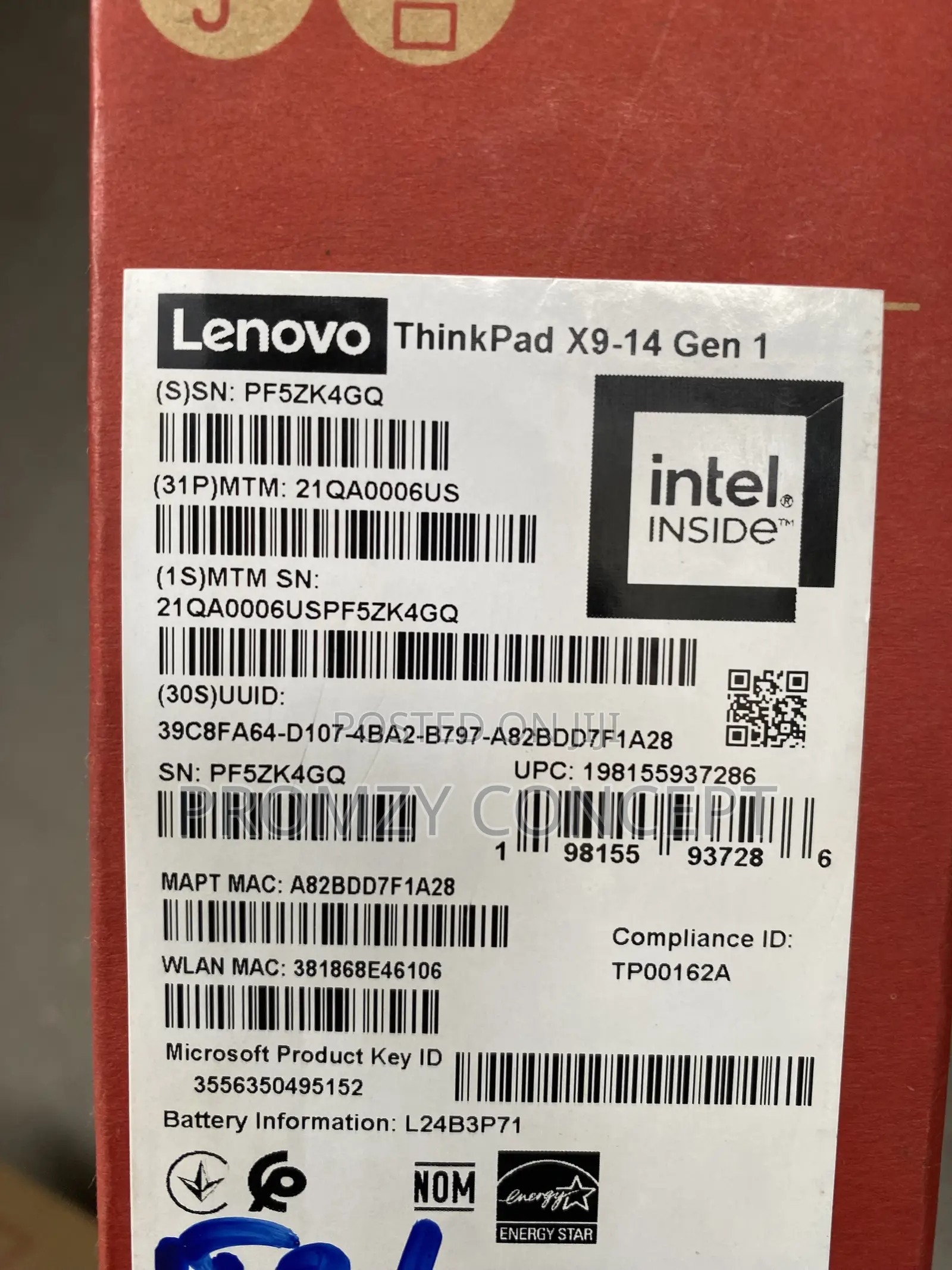 New Laptop Lenovo ThinkPad X9-14 Gen1 32GB Intel Core Ultra 7 SSD 1T