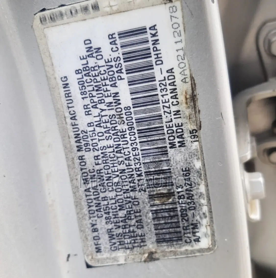 Toyota Matrix 2003 Silver