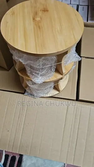 2tier 360° Rotating Bamboo Spice Rack/Organiser