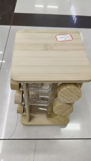 2tier 360° Rotating Bamboo Spice Rack/Organiser