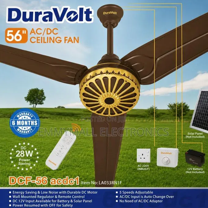56inches Solar ACDC Ceiling Fan