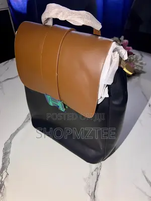 Stylish Two-Tone Faux Leather Backpack
