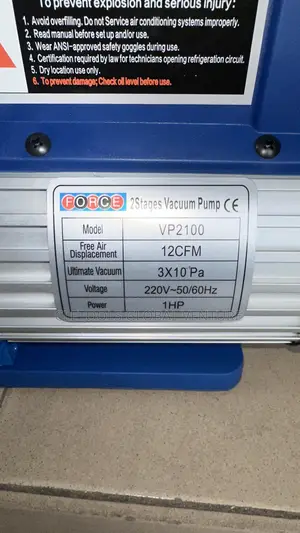 Vacuum Pump 1hp 2 Stage