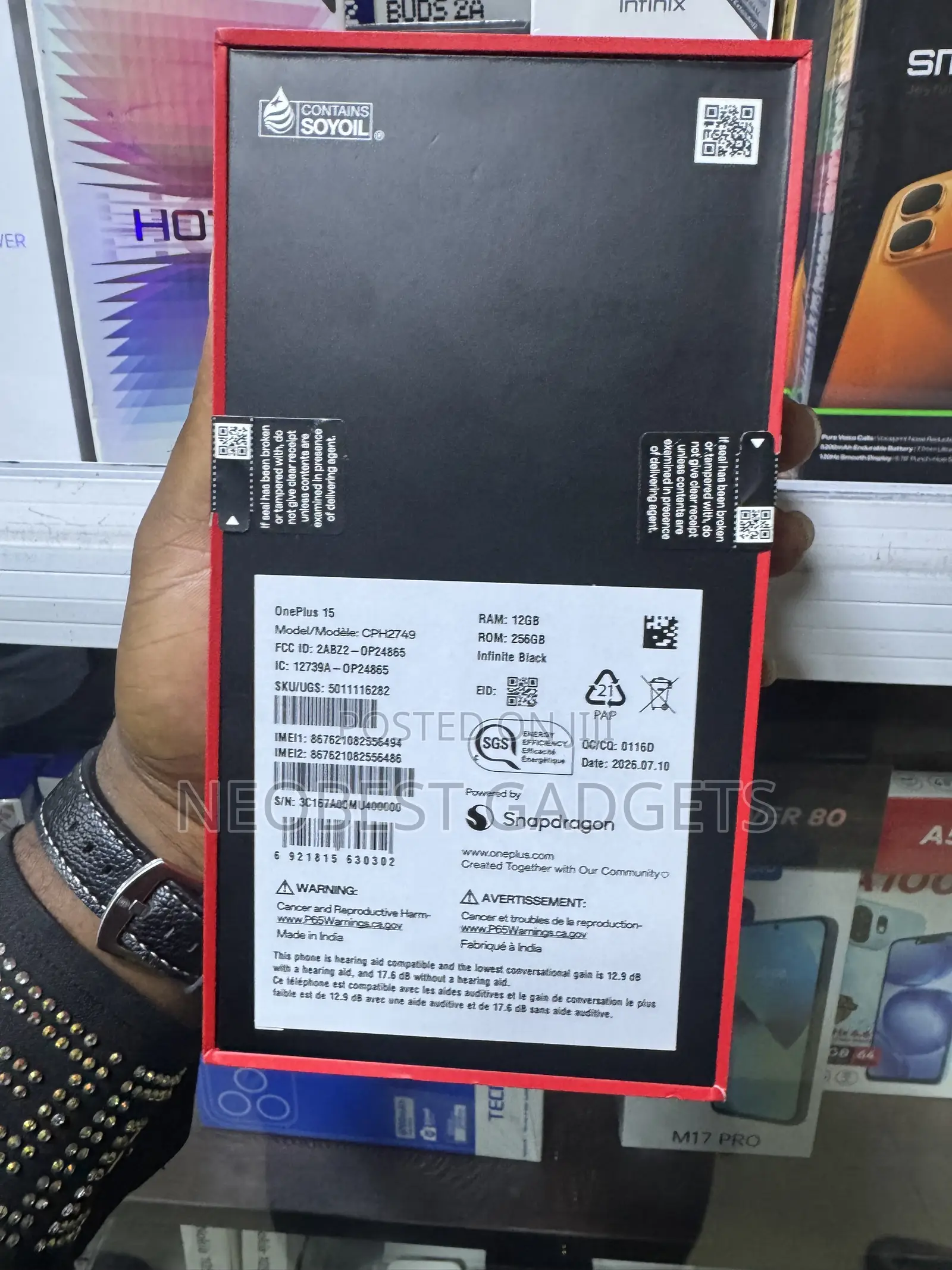 New OnePlus 15 256 GB Black