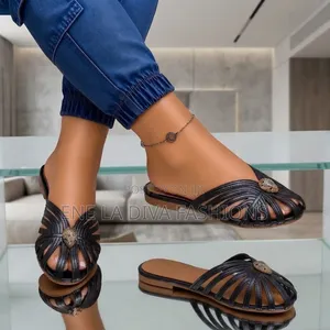 Metallic Interwoven Mules Sandals
