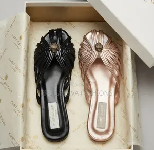 Metallic Interwoven Mules Sandals