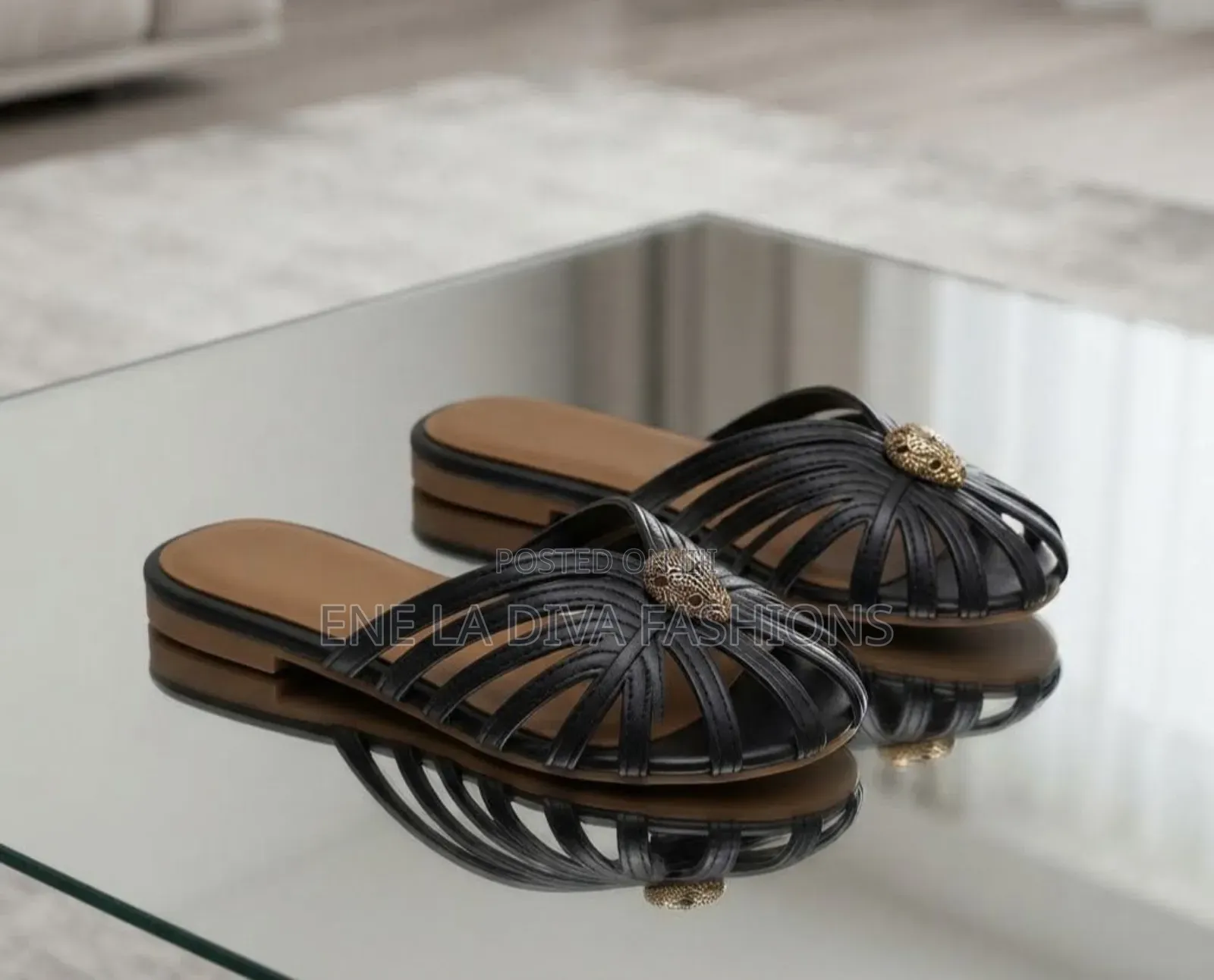 Metallic Interwoven Mules Sandals