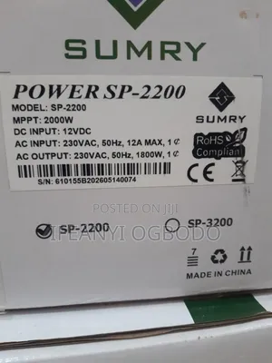 Sumry Solar Inverter 2.2kva 12v