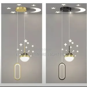 Modern Gold Pendant Light - Starry Moon Bedroom Chandelier