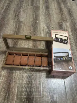 6 Slot Wood Grain Watch Box – Storage Case for Watches and Jewelry
