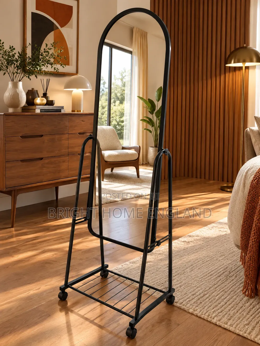 Free Standing Mirror With Shoe Rack