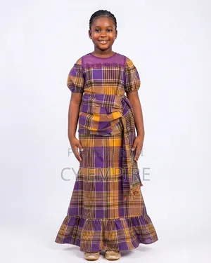 Girls Plain George Traditional Dress