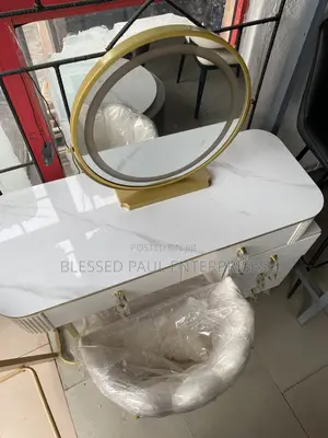A Modern Luxury Makeup Vanity Set or Dressing Table Set.