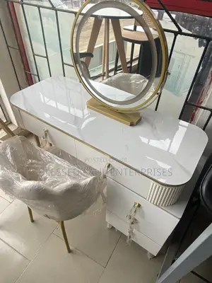 A Modern Luxury Makeup Vanity Set or Dressing Table Set.