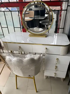 A Modern Luxury Makeup Vanity Set or Dressing Table Set.