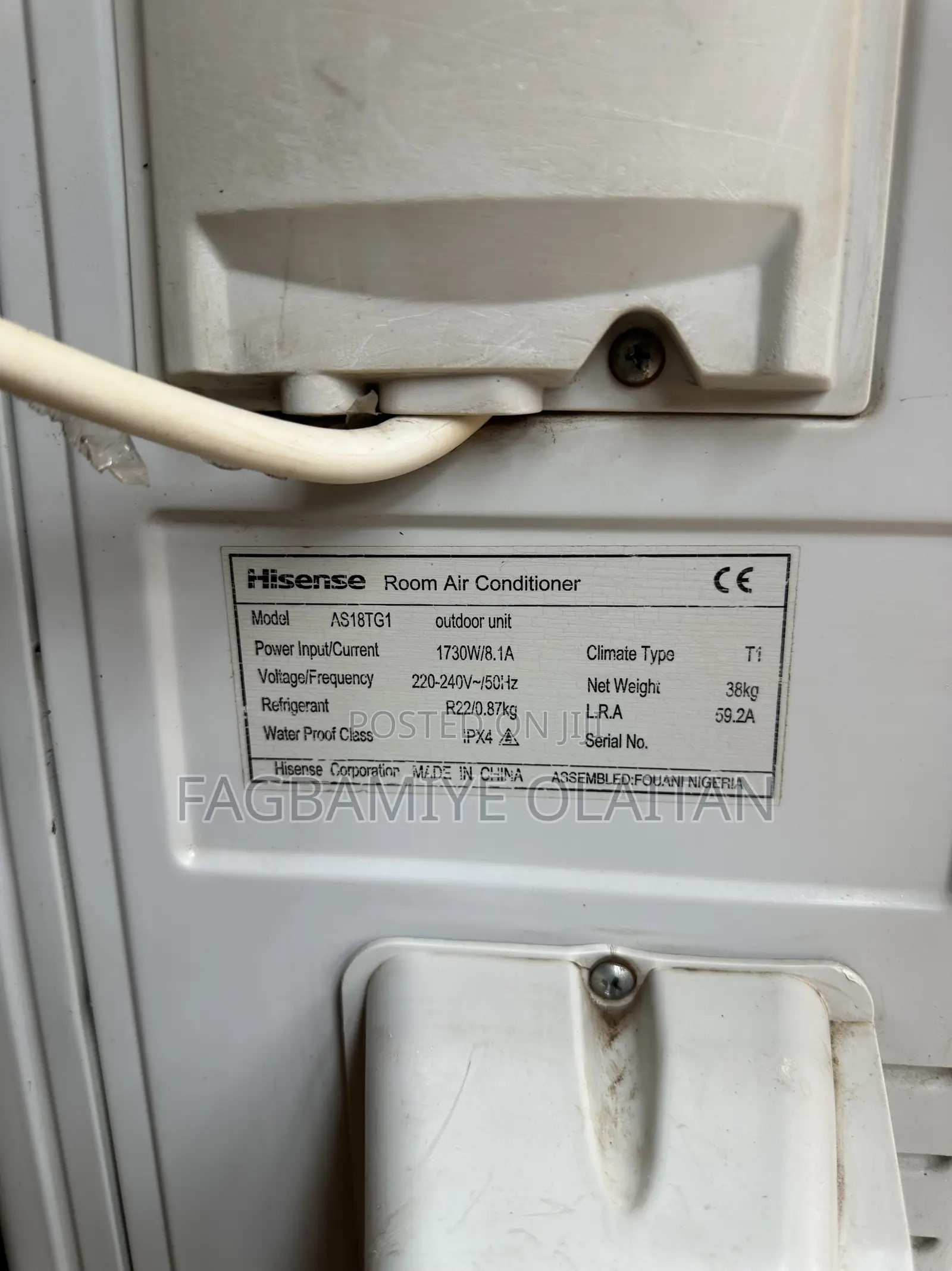 2hp Hisense Split Air Condition Tokunbo